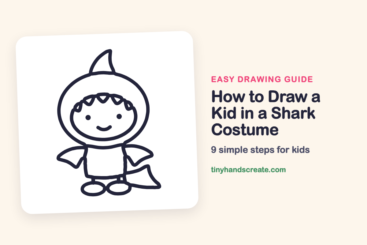 How to Draw a Kid in a Shark Costume: easy drawing guide for kids