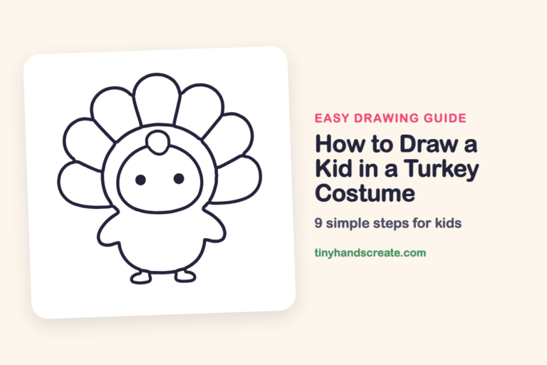 How to Draw a Kid in a Turkey Costume: easy drawing guide for kids