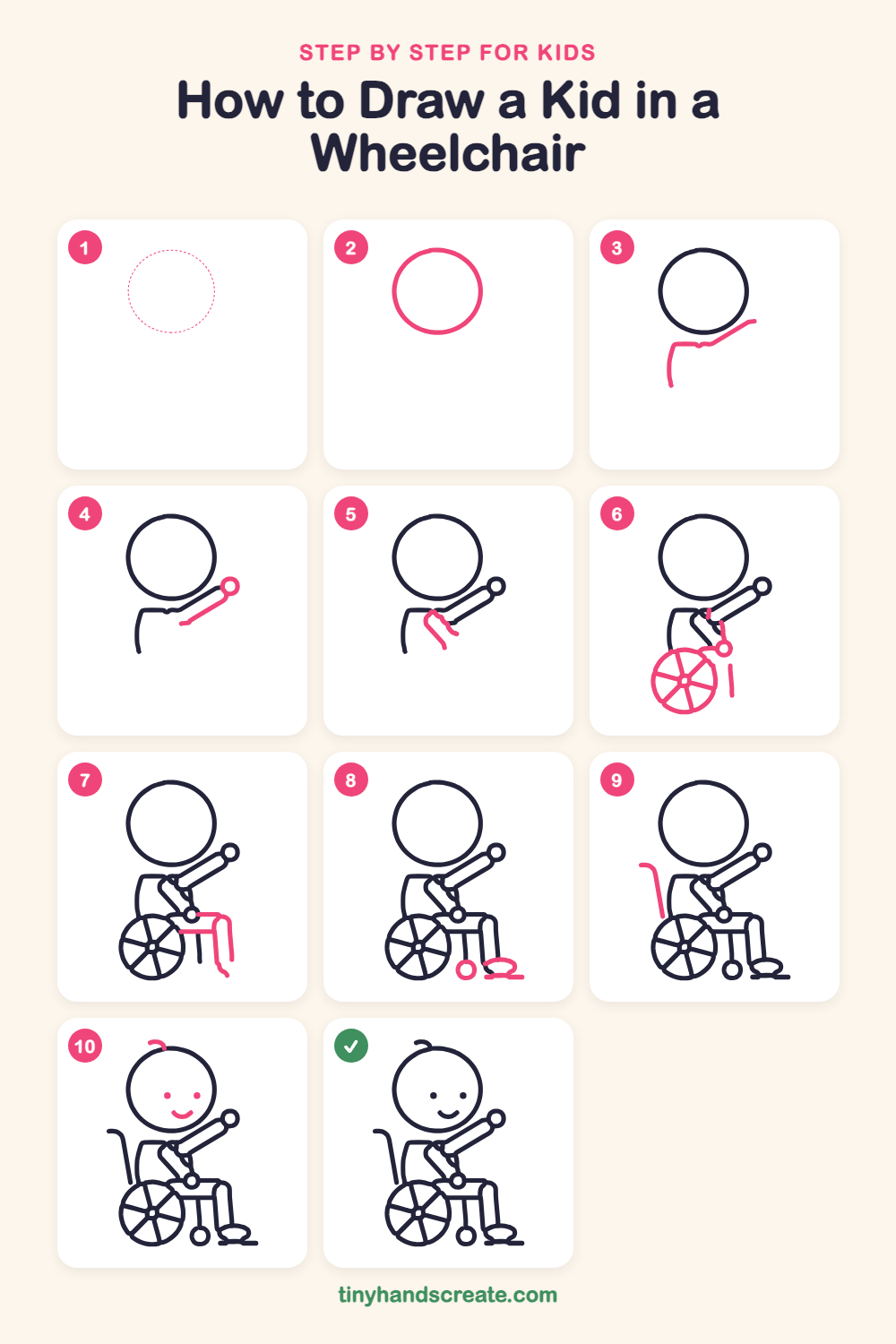 How to draw a kid in a wheelchair step by step for kids