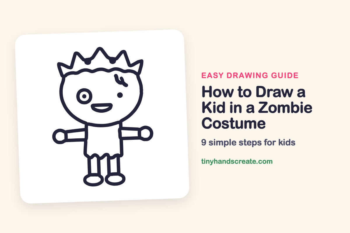 How to Draw a Kid in a Zombie Costume: easy drawing guide for kids