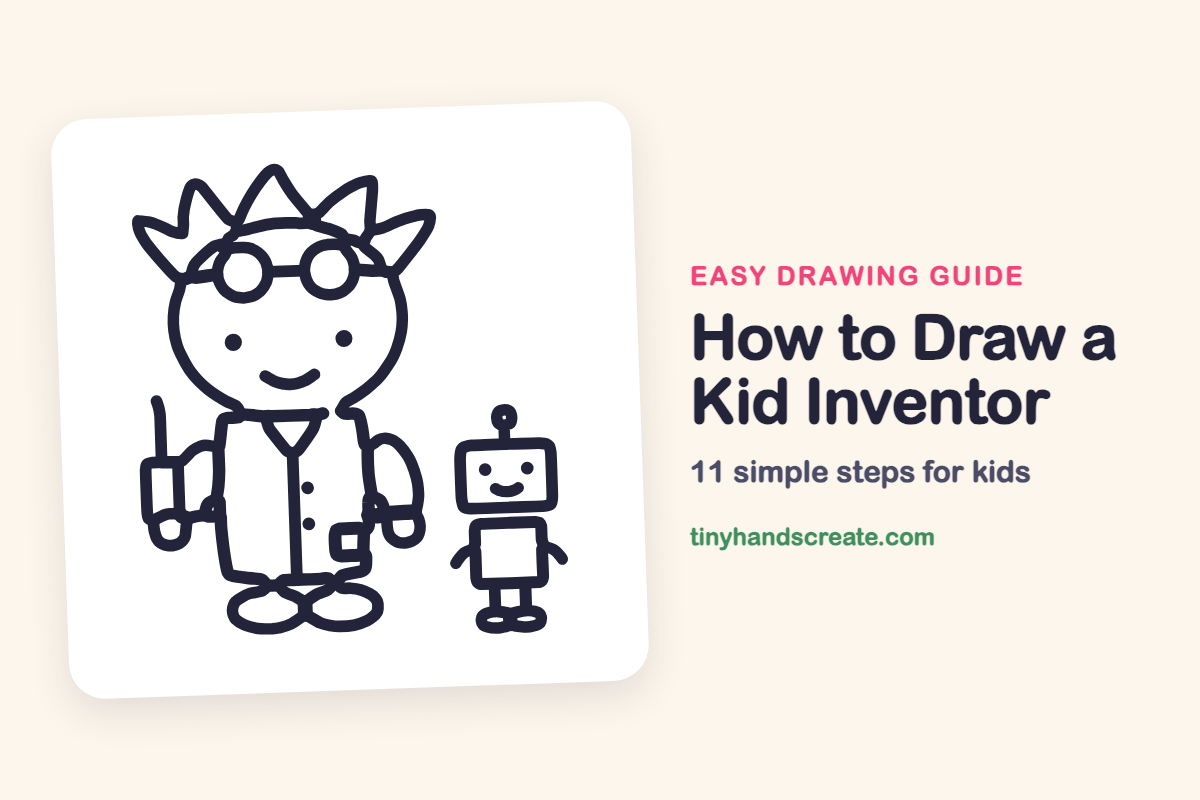 How to Draw a Kid Inventor: easy drawing guide for kids
