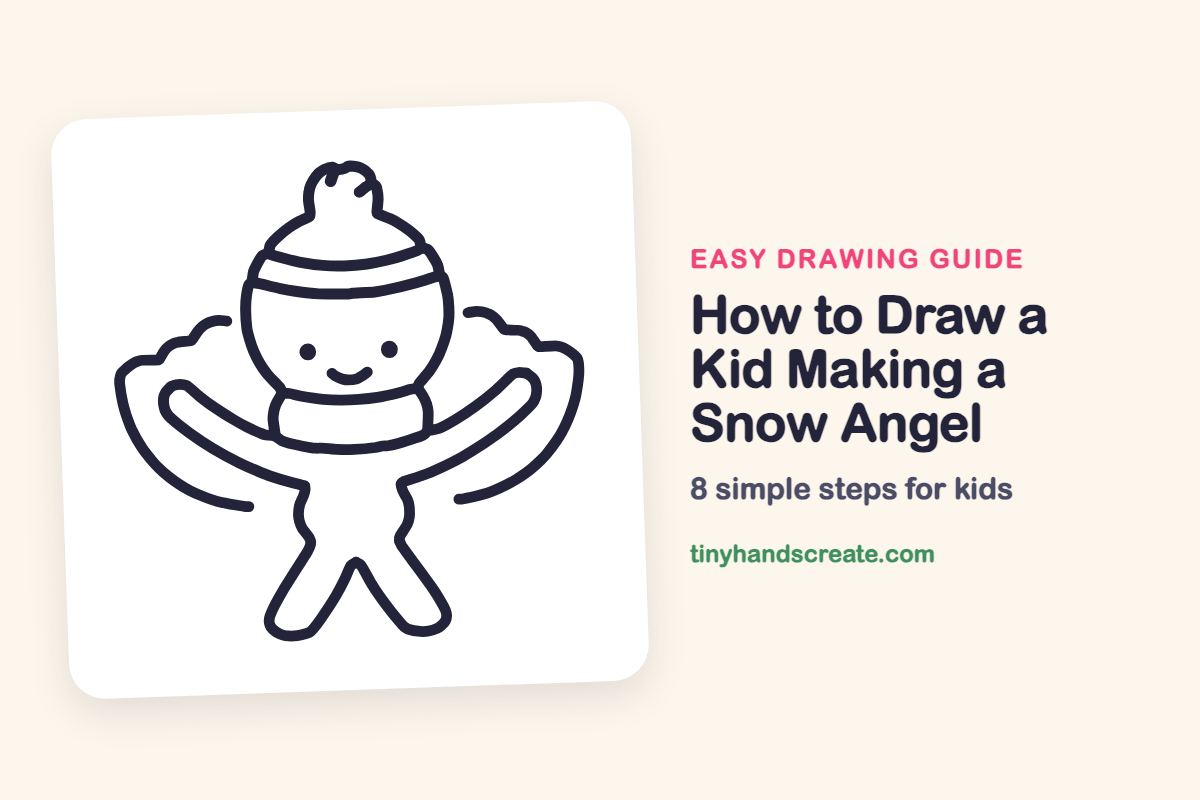 How to Draw a Kid Making a Snow Angel: easy drawing guide for kids