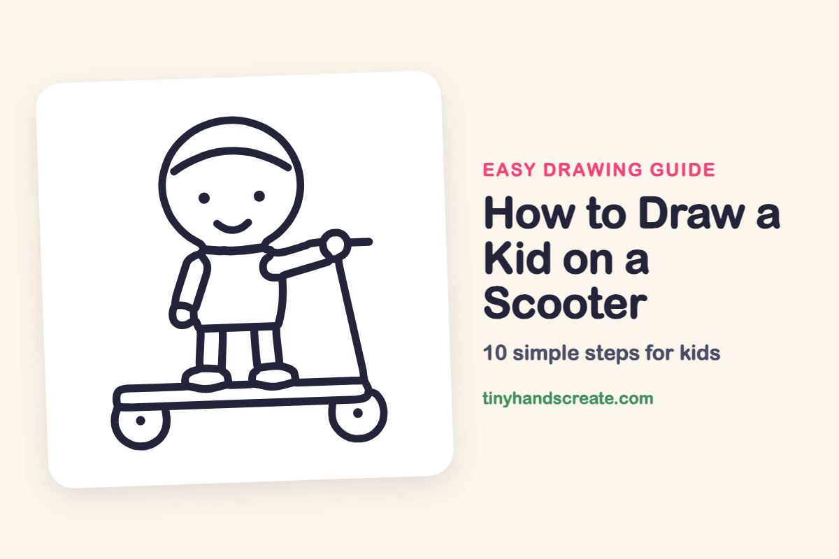 How to Draw a Kid on a Scooter: easy drawing guide for kids