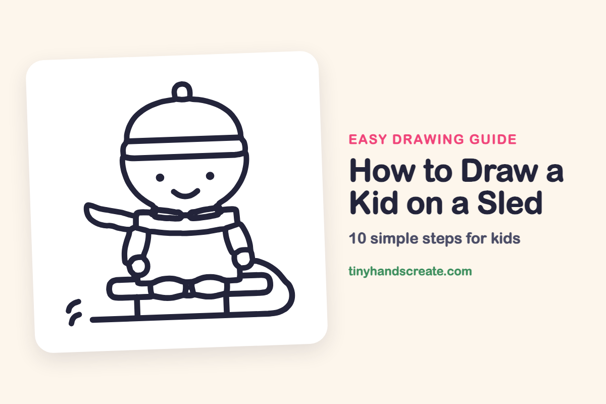 How to Draw a Kid on a Sled: easy drawing guide for kids
