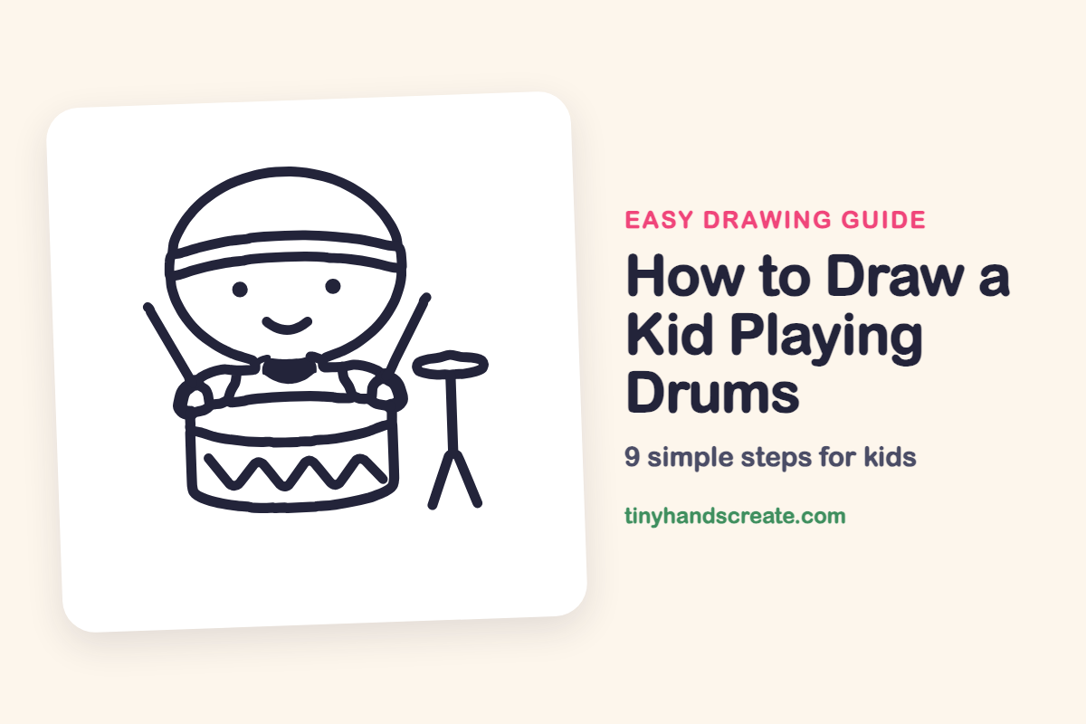 How to Draw a Kid Playing Drums: easy drawing guide for kids