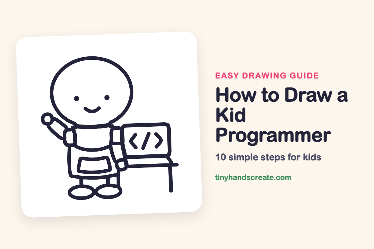 How to Draw a Kid Programmer: easy drawing guide for kids