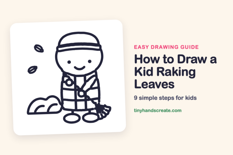 How to Draw a Kid Raking Leaves: easy drawing guide for kids