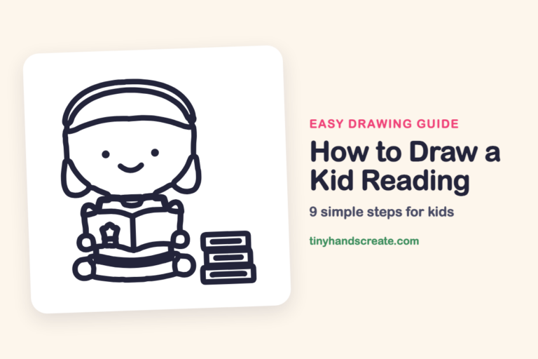 How to Draw a Kid Reading step by step