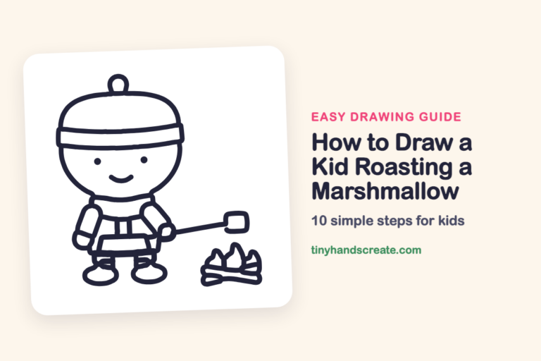 How to Draw a Kid Roasting a Marshmallow step by step