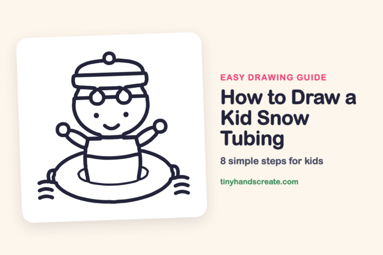 How to Draw a Kid Snow Tubing step by step