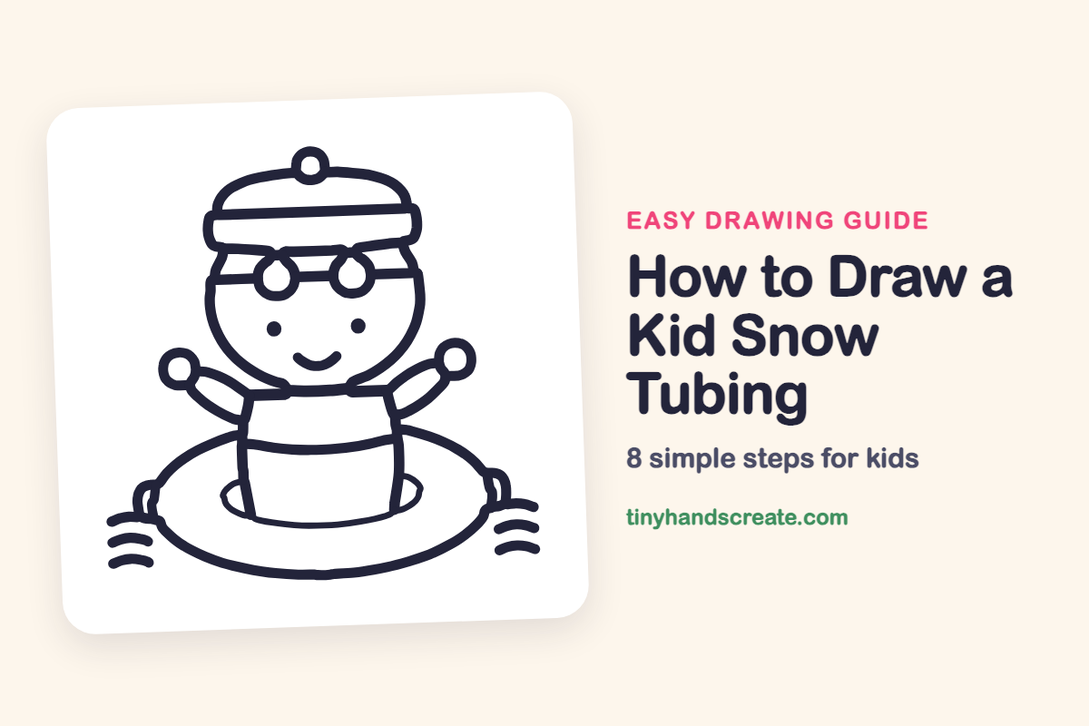 How to Draw a Kid Snow Tubing: easy drawing guide for kids
