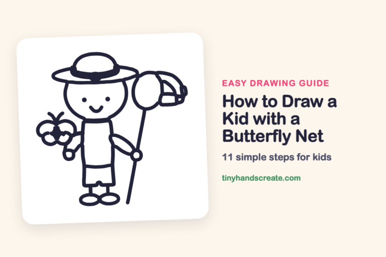 How to Draw a Kid with a Butterfly Net step by step
