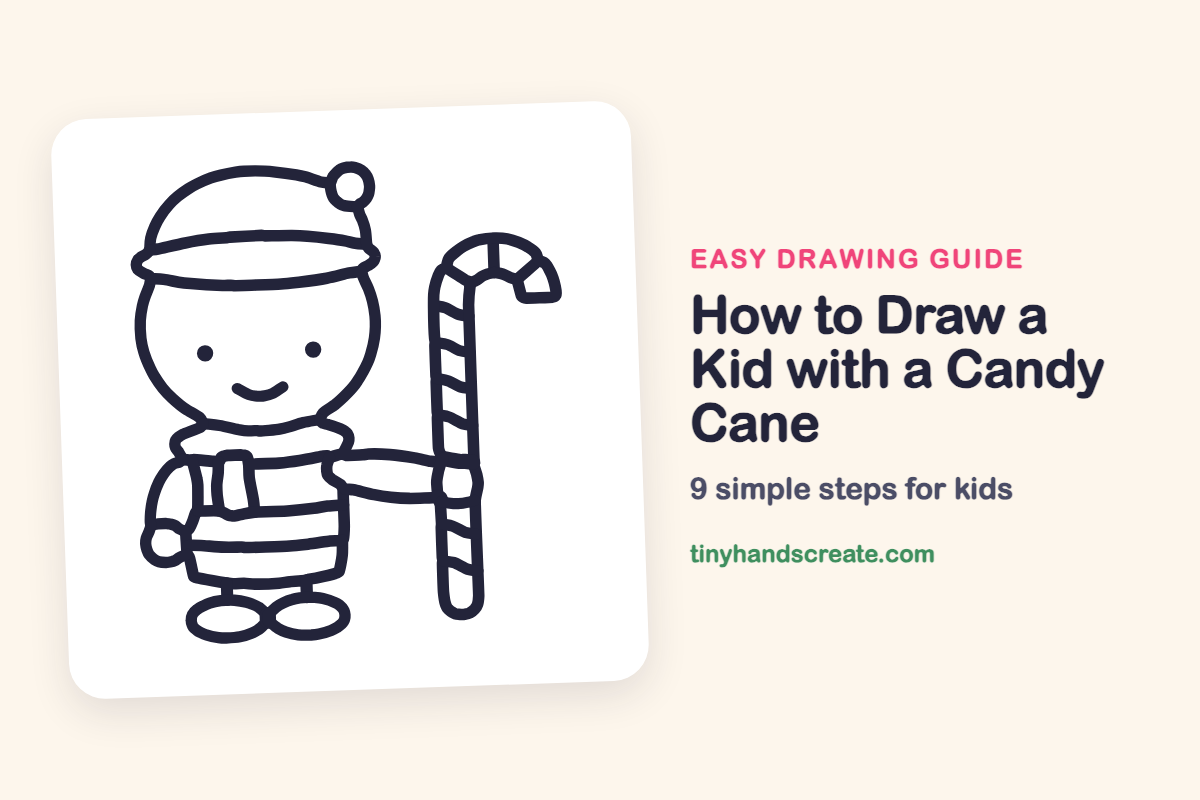 How to Draw a Kid with a Candy Cane: easy drawing guide for kids