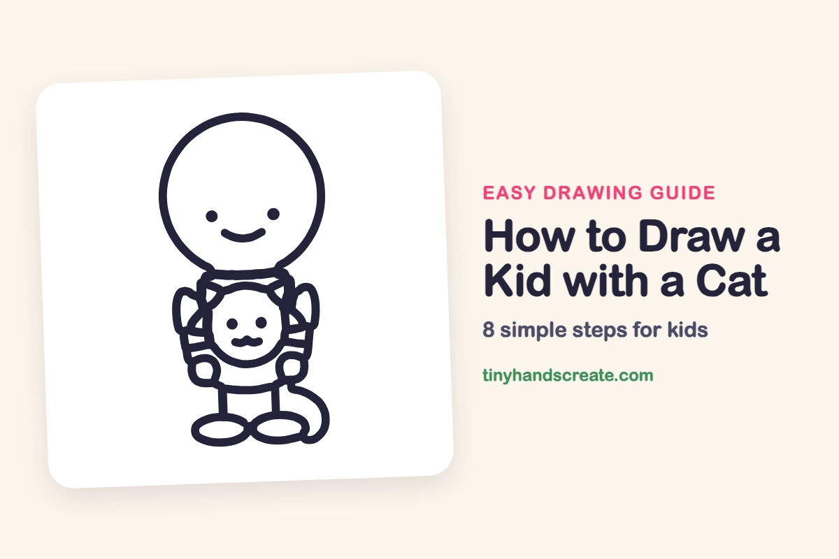 How to Draw a Kid with a Cat: easy drawing guide for kids