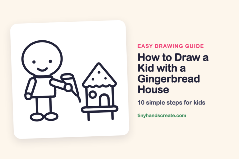 How to Draw a Kid with a Gingerbread House: easy drawing guide for kids