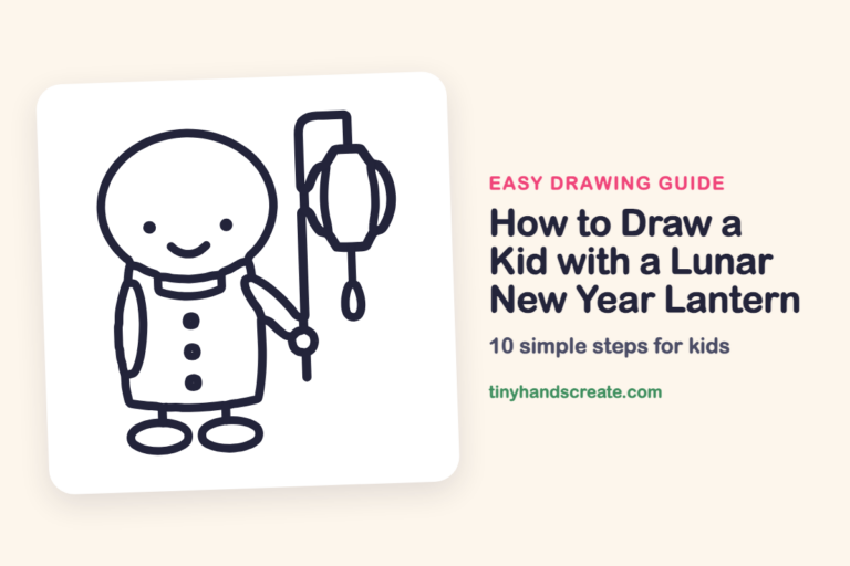 How to Draw a Kid with a Lunar New Year Lantern: easy drawing guide for kids