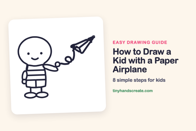How to Draw a Kid with a Paper Airplane: easy drawing guide for kids