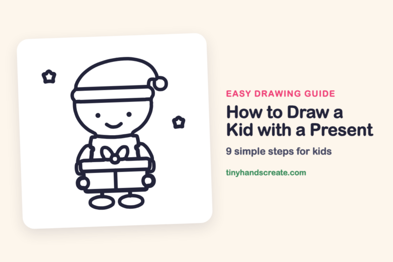 How to Draw a Kid with a Present step by step