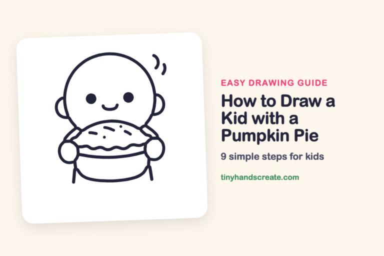 How to Draw a Kid with a Pumpkin Pie: easy drawing guide for kids
