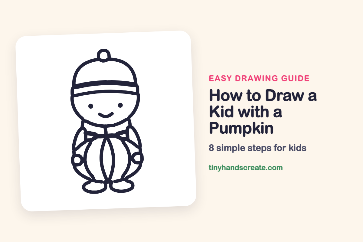 How to Draw a Kid with a Pumpkin: easy drawing guide for kids