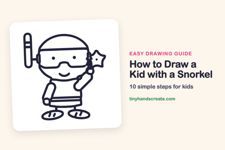 How to Draw a Kid with a Snorkel step by step