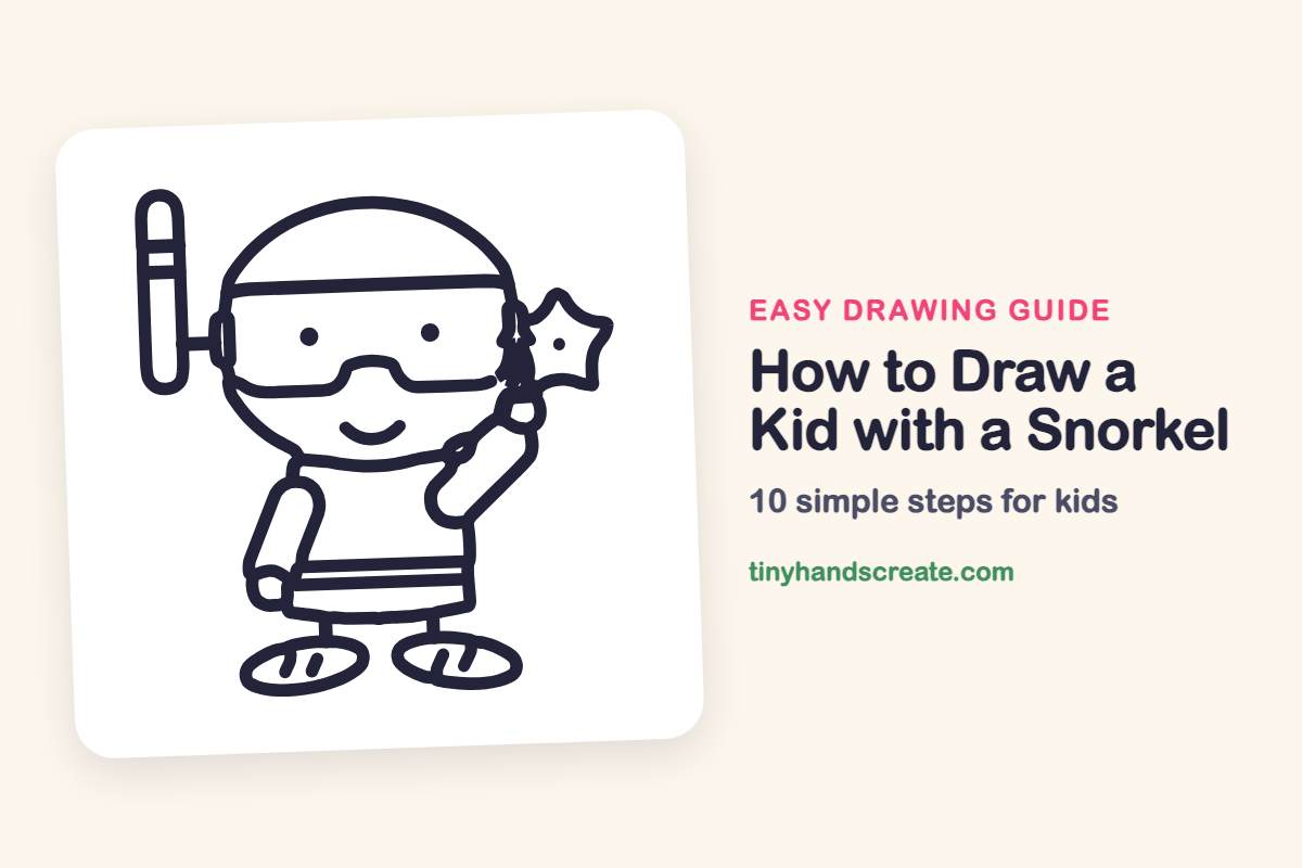 How to Draw a Kid with a Snorkel: easy drawing guide for kids