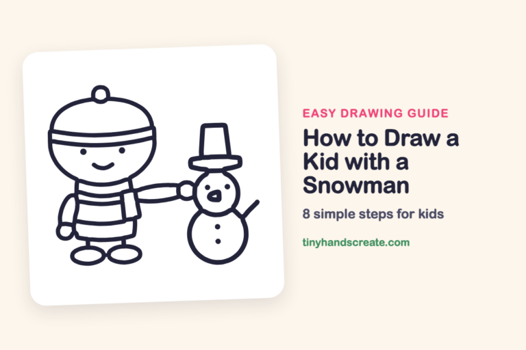 How to Draw a Kid with a Snowman: easy drawing guide for kids