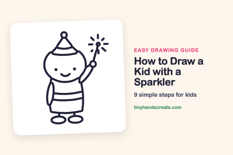 How to Draw a Kid with a Sparkler: easy drawing guide for kids