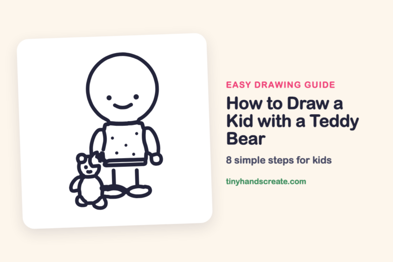 How to Draw a Kid with a Teddy Bear step by step