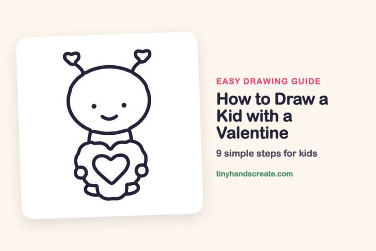 How to Draw a Kid with a Valentine step by step