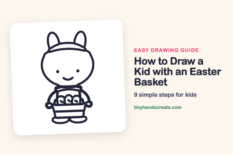 How to Draw a Kid with an Easter Basket: easy drawing guide for kids