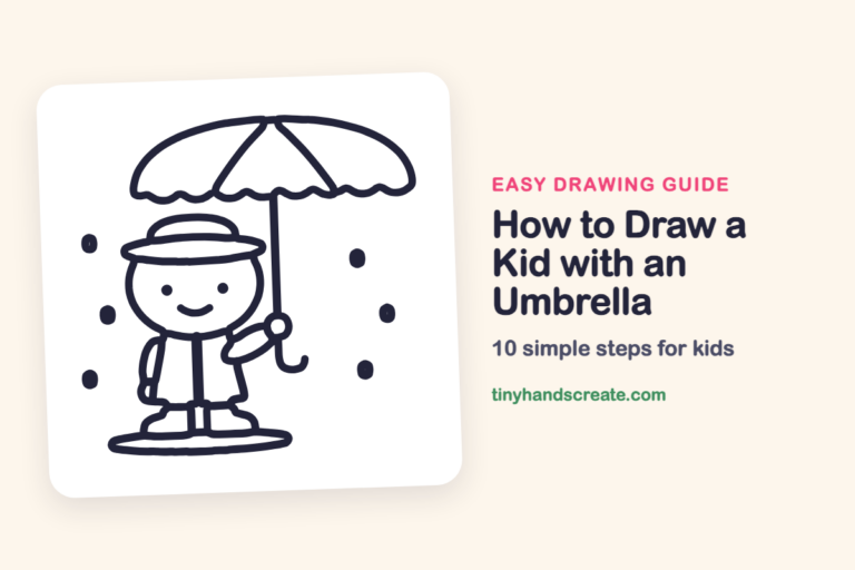 How to Draw a Kid with an Umbrella step by step