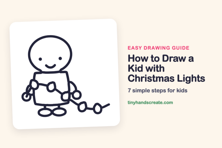 How to Draw a Kid with Christmas Lights step by step