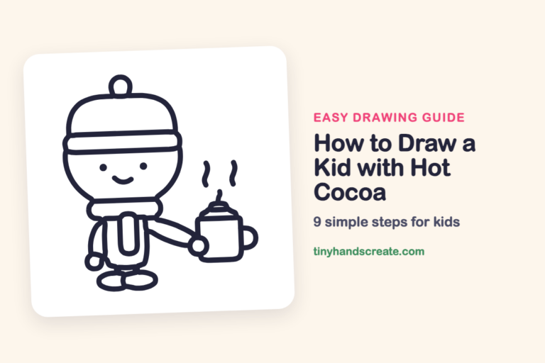 How to Draw a Kid with Hot Cocoa step by step