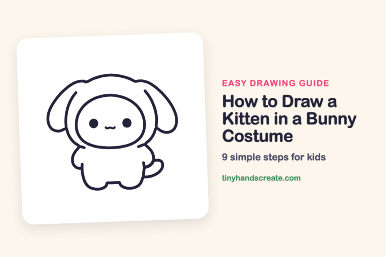 How to Draw a Kitten in a Bunny Costume: easy drawing guide for kids