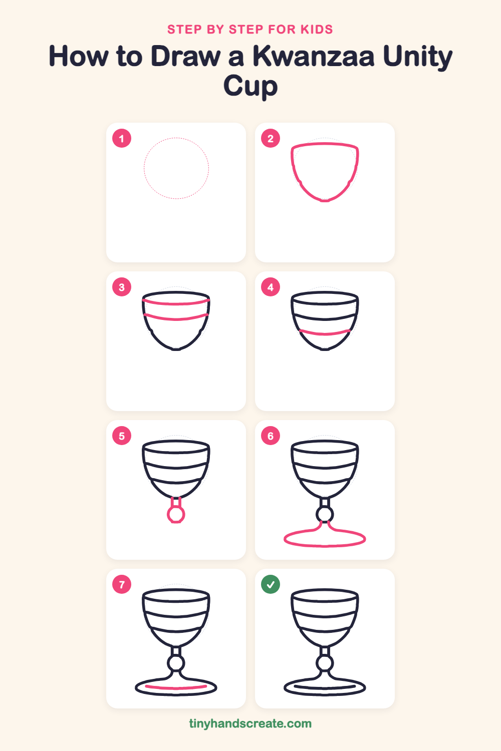 How to draw a Kwanzaa unity cup step by step for kids