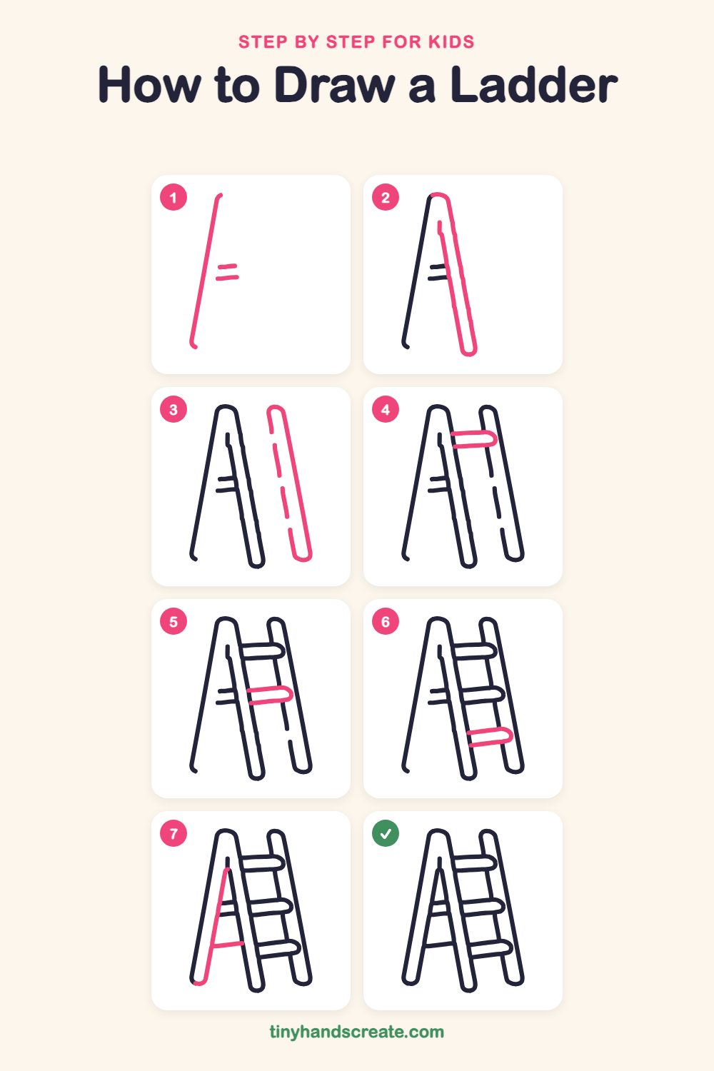 How to draw a ladder step by step for kids