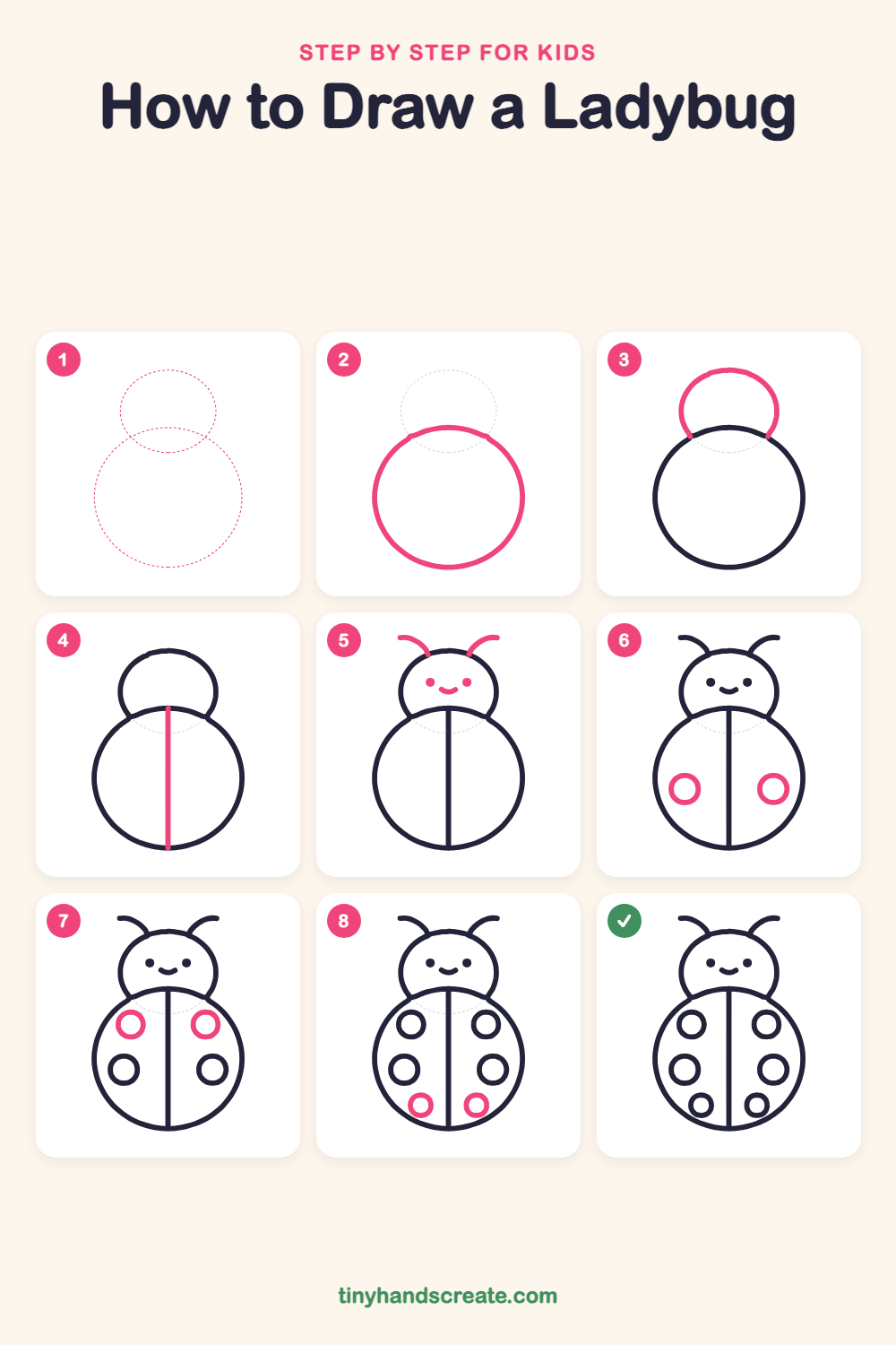 How to draw a ladybug step by step for kids