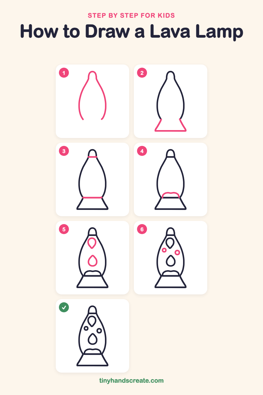 How to draw a lava lamp step by step for kids