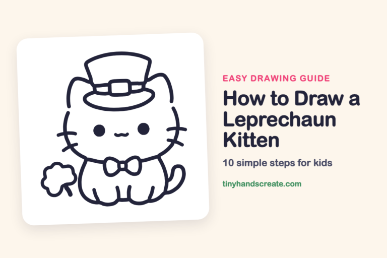 How to Draw a Leprechaun Kitten: easy drawing guide for kids