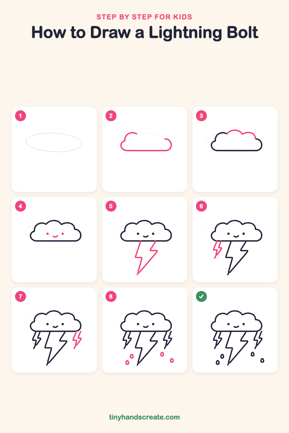 How to draw a lightning bolt step by step for kids