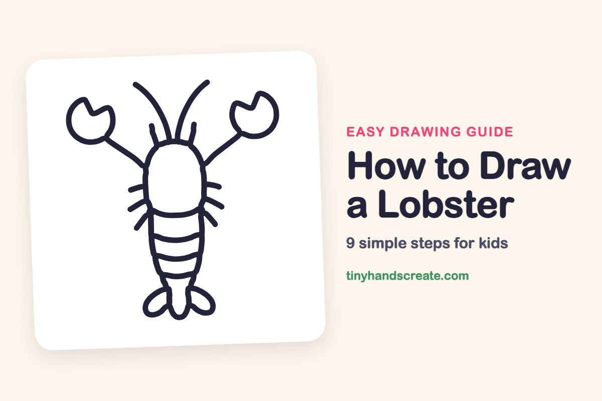 How to Draw a Lobster: easy drawing guide for kids