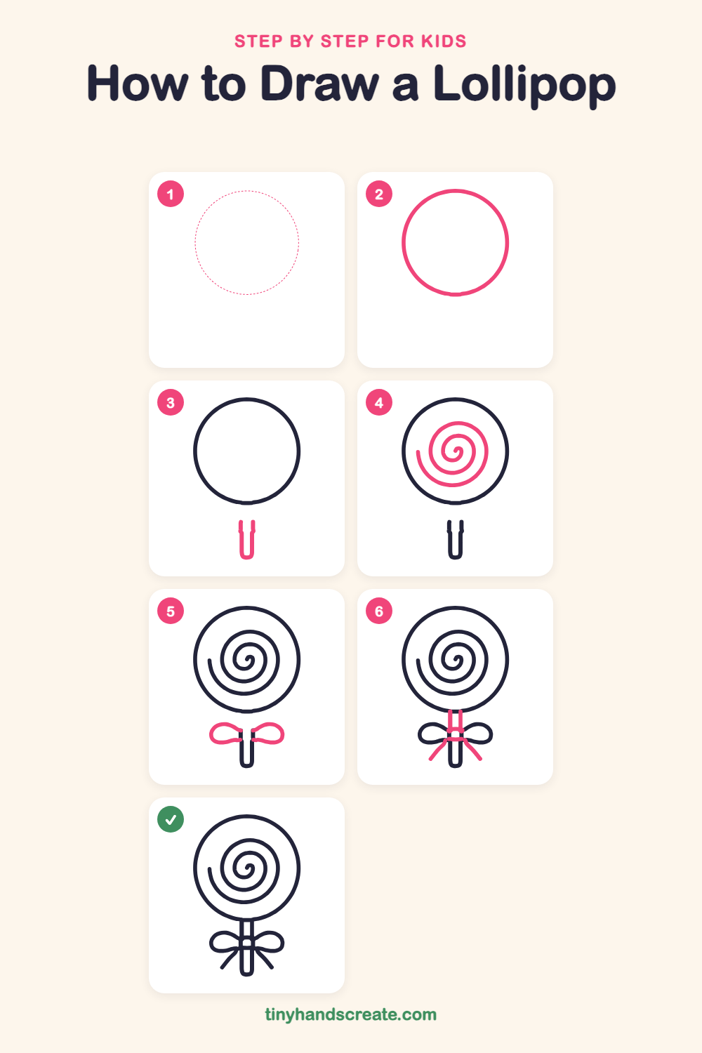 How to draw a lollipop step by step for kids