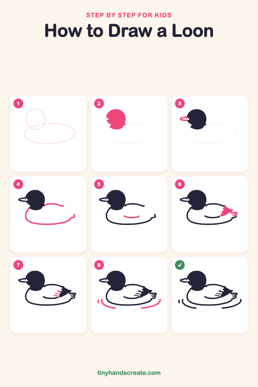Simple Feather Drawing How to Draw a Loon: Easy Step by Step for Kids