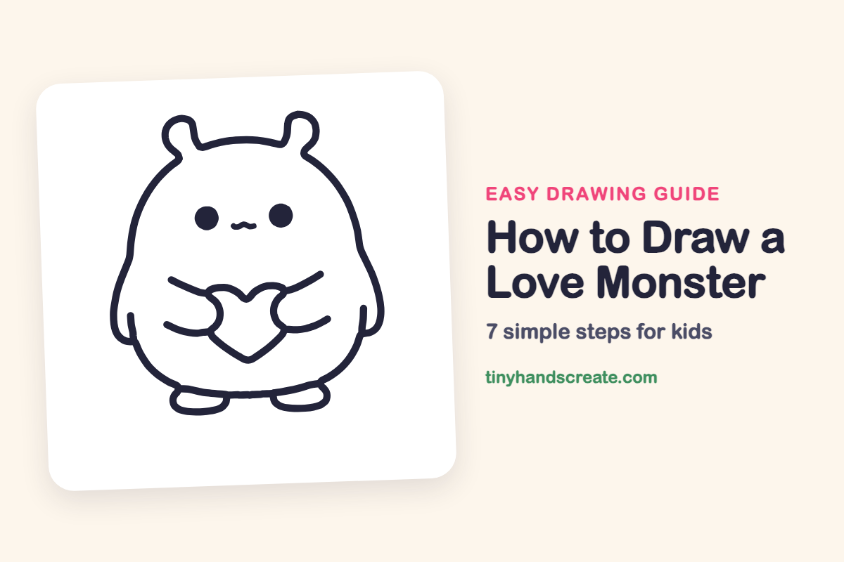 How to Draw a Love Monster: easy drawing guide for kids