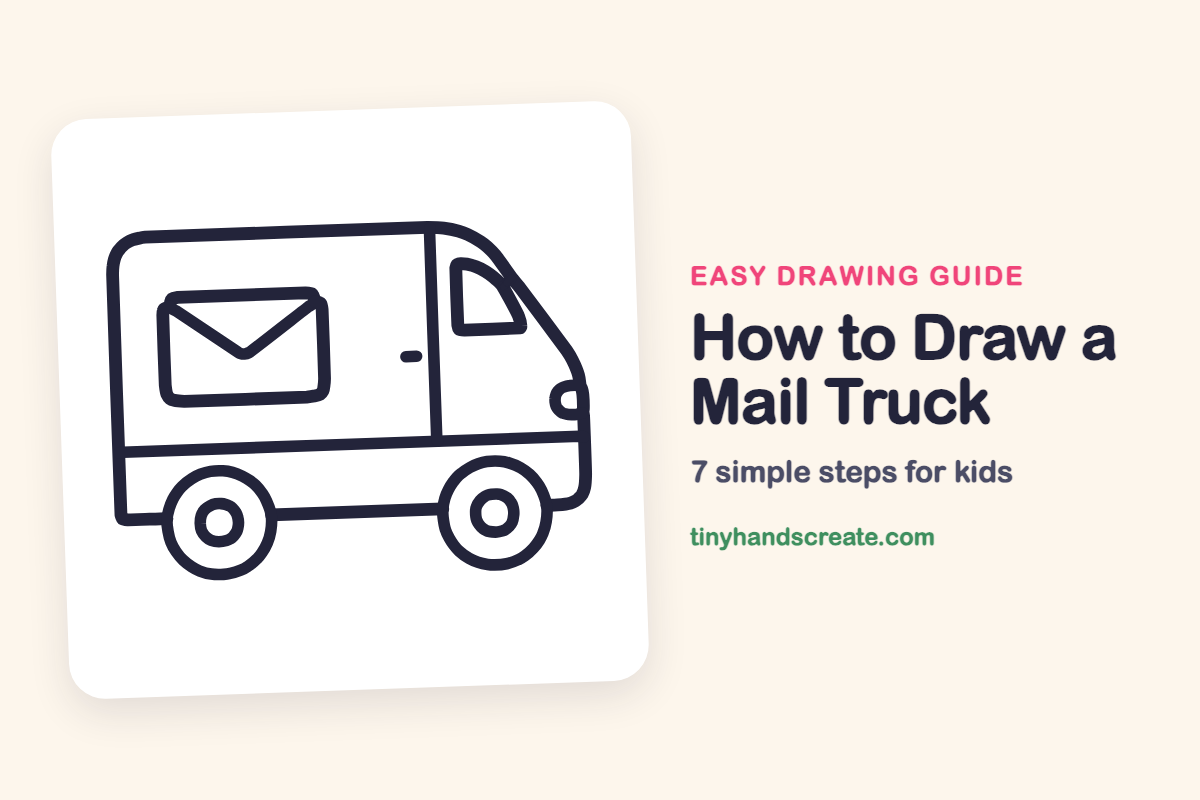 How to Draw a Mail Truck: easy drawing guide for kids