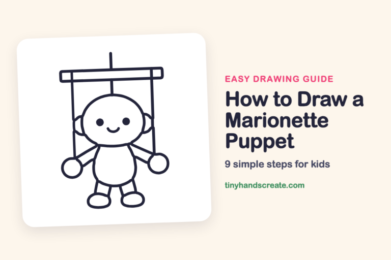 How to Draw a Marionette Puppet: easy drawing guide for kids