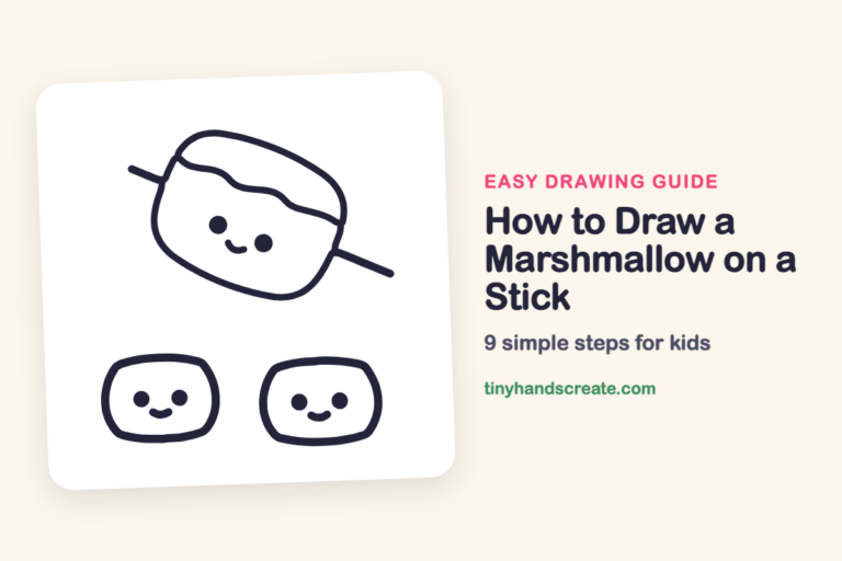 How to Draw a Marshmallow on a Stick: easy drawing guide for kids
