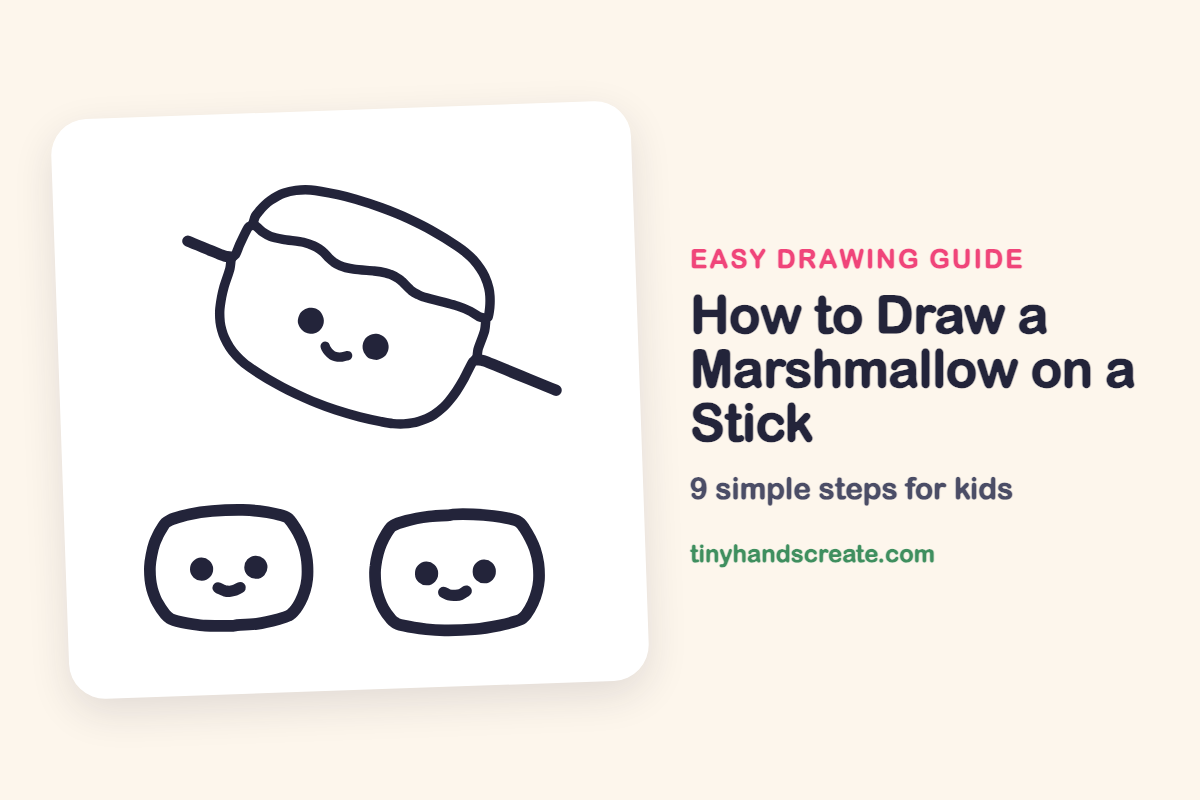 How to Draw a Marshmallow on a Stick: easy drawing guide for kids