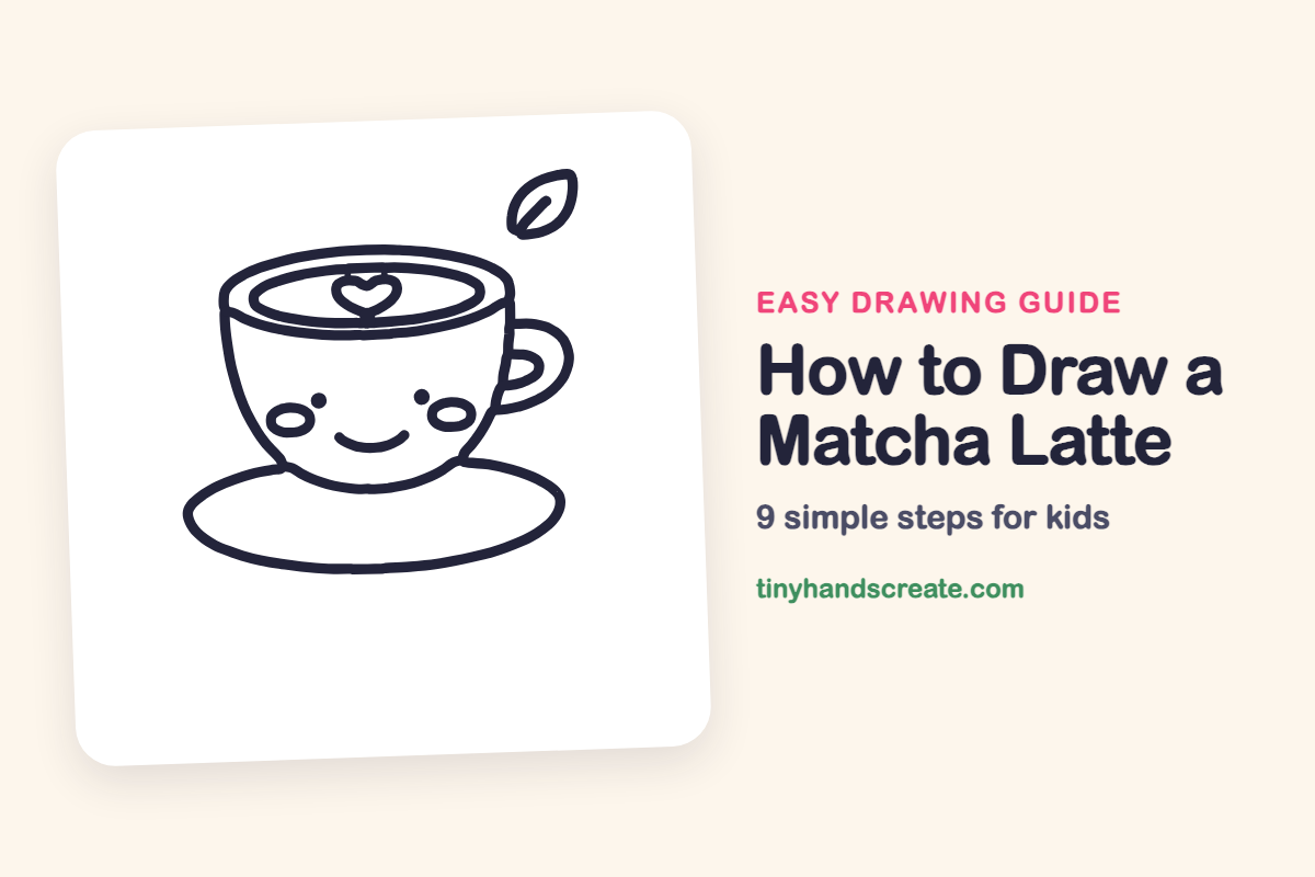 How to Draw a Matcha Latte: easy drawing guide for kids
